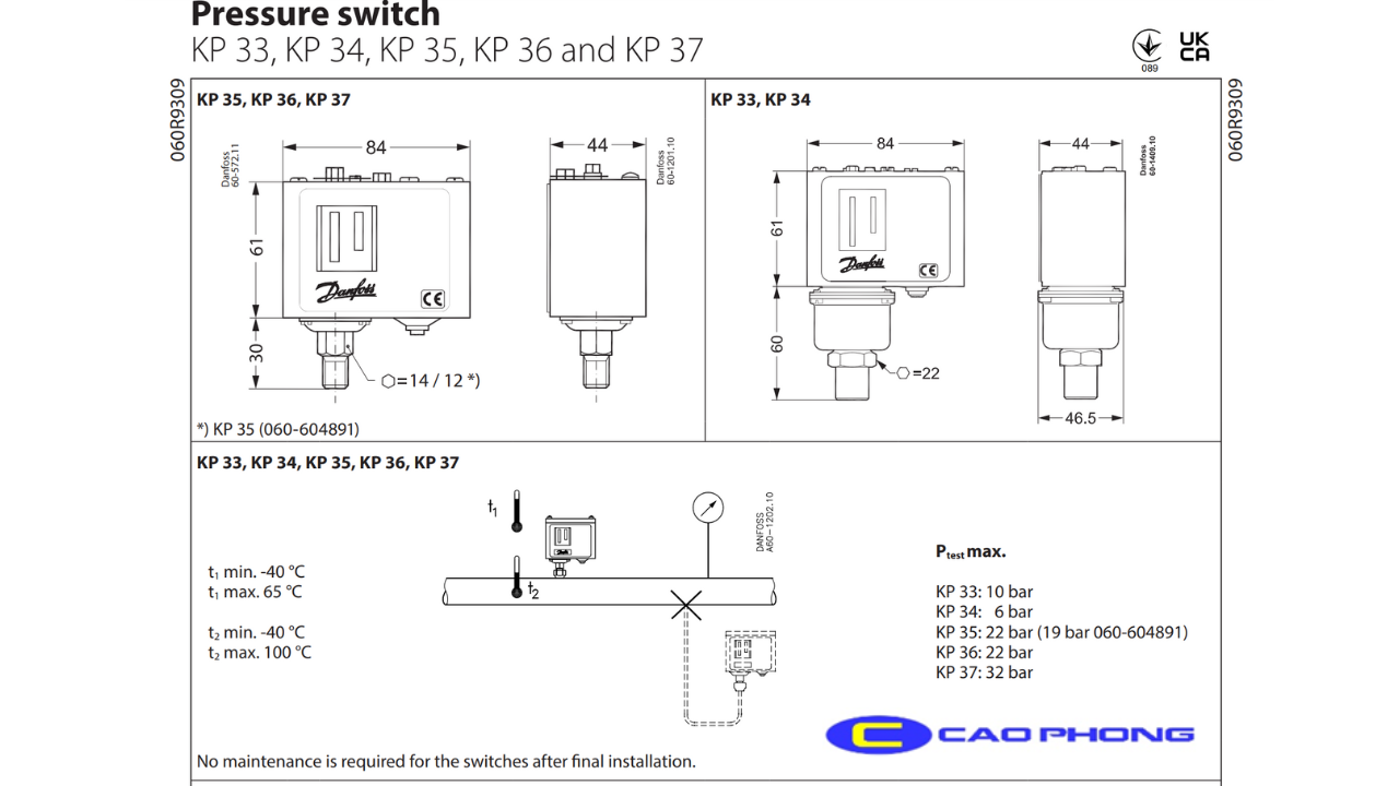Công Tắc Áp Suất DanFoss KP36 - Pressure Switch DanFoss KP36 1 Cong-Tac-Ap-Suat-DanFoss-KP36