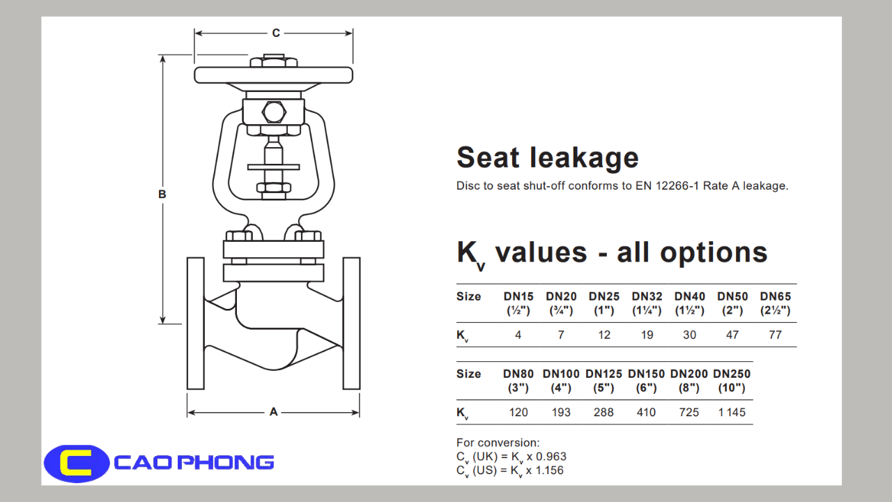 Van Cầu Hơi Spirax Sarco - Van Hơi Dạng Bellows Model BSAT 4 Thong-So-Ky-Thuat