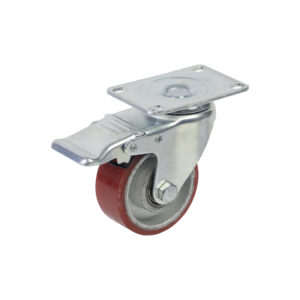 Bánh xe đẩy PU đỏ lõi gang CP097 xoay có khóa